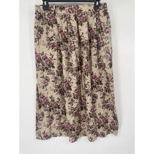 Vintage David Brooks Skirt 14 Pleated Floral Secretary Cottage Retro